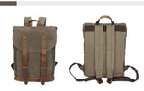  Men's Vintage backpack oli leather Waxed canvas shoulder trend leisure waterproof women bag 14 inch laptop backpack travel Mart Lion - Mart Lion