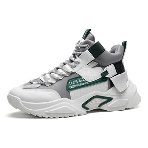 Men Casual Shoes Chunky Sneakers Dad Thick Sole Footwear Streetwear Mart Lion White green 39 