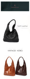 SC Single Handle Over Shoulder Hobo Bag Women Retro Leather Soft Multi Pockets Large Capacity Handbag Vintage Style Snap button Mart Lion   