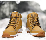 Yellow Hiking Boots Men's Snow Warm Fur Outdoor Sneakers Trekking Black Waterproof Leather Ankle Shoes Winter Hunting Mart Lion   