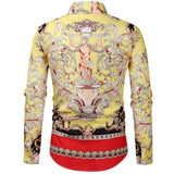Baroque 3D Print Floral Shirts Men's Long Sleeve Luxury Designer Butterfly Ladybug Chemise Tops Vintage Mart Lion   