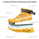 Breathable Safety Shoes Steel Toe Caps Anti-Smashing Anti-Piercing Lightweight Construction Site