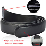 3.5cm Men's Belt No Buckle Cowskin Cow Genuine Leather Belt Body Without Automatic Buckle Strap Blue Red Coffee Brown White Black Mart Lion   