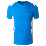 jeansian Men's Sport T-Shirt Tops Gym Fitness Running Workout Football Short Sleeve Dry Fit Black Mart Lion LSL148-Blue US S China