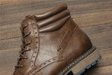 Men's Brogue Ankle Boots Retro Mart Lion   