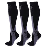 3/6/7 Pairs Compression Socks Men Women Running Sports Varicose Vein Edema Knee High 30 MmHg Leg Support Stretch Stocking Mart Lion 3 pairs-5 S-M 