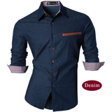 Sportrendy Men's Shirts Dress Casual Leopard Print Stylish Design Shirt Tops Yellow Mart Lion JZS001-Navy M 