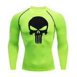 MMA Compression Sport suit Men's thermal underwear sets 1-3 piece Tracksuit Jogging suits Quick dry Winter Fitness Base layer Mart Lion Light green T-shirt L 