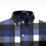 Red Plaid Shirt Men's Summer Brand Classic Short Sleeve Dress Shirt Casual Button Down Office Workwear Chemise Homme Mart Lion   