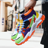 High Top Men's Sneakers Lace Up Designer Shoes Autumn Breathable Colourful Sport Zapatillas Hombre Mart Lion   