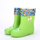 Rain Boots Kids Boys Rubber Baby Girls Waterproof Pvc Warm Children Water Shoes Cartoon Four Seasons Removable Mart Lion Green cotton 9 