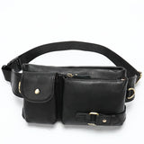 Genuine Leather Waist Packs Men's Waist Bags Fanny Pack Belt Bag Phone Bags Travel Small Waist Bag Leather Mart Lion 9080-black China 