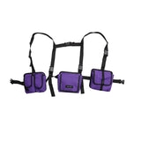 Street Style Men's Waist Bags Sports Running Tactical Package Nylon Unisex Belt Pack Chest Rig Bag Travel Bags Men's Phone Pouch Mart Lion Purple Waist Bag  