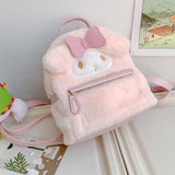  Kawaii Sanrioed My Melody Cinnamoroll Cartoon Plush Bag Anime Soft Stuffed Animals Plushie Backpack Girls Doll Toys Mart Lion - Mart Lion