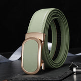 Classic Leather Belt Men's And Women Leather Automatic Buckle Belt Casual Trend Multi-Color Luxury Mart Lion Green China 80CM Europe65