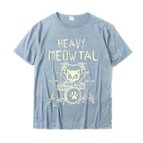 Heavy Meowtal Cat Metal Music Gift Idea Funny Pet Owner T-Shirt Latest Printed Tops Shirt Cotton Boys Geek Mart Lion   