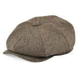 Men's 8 Piece Wool Blend Newsboy Flat Cap Gatsby Retro Hat Driving Caps Baker men's Hats Women Mart Lion Khaki 56-57 cm 