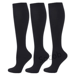  3/6/7 Pairs Compression Socks Men Women Running Sports Varicose Vein Edema Knee High 30 MmHg Leg Support Stretch Stocking Mart Lion - Mart Lion