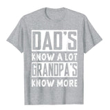 Men's Dads Knows A Lot Grandpa Knows Everything Fathers Day Gifts Top T-Shirts Geek Cotton Fitness Mart Lion Heather Grey XS 