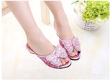 Girls Sandals Princess Slippers Summer Children Shoes Fashion Sequins Butterfly Girls High Heels Casual Slip Leather Kids Shoes  MartLion