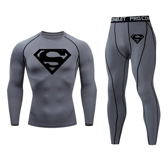  Thermal Underwear Top Winter Men's Clothing Warm T-shirt Pants Leggings Tracksuit Men's 2 Sets Compression Shirt Sweat Jogger Mart Lion - Mart Lion