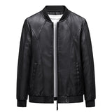 Men's PU Leather Jacket Motorcycle Jackets Black Outwear Autumn Casual Motorcycle PU Jacket Biker Leather Coats Mart Lion Black M 