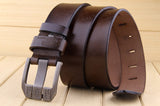 Genuine Leather for Men's Jeans Belt Strap Luxury Brand Pin Buckle Belts Cummerbunds Ceinture Homme Mart Lion   