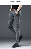  Clothing Men's Jeans Grey Elasticity Slim Skinny Casual Classic Edition Type Male Denim Pants Mart Lion - Mart Lion