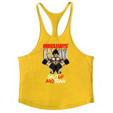 Bodybuilding Stringer Tank Tops Men's Anime funny summer Clothing No Pain No Gain vest Fitness clothing Cotton gym singlets Mart Lion yellow58 M 