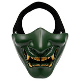  Airsoft Paintball Military Tactical Prajna Half Face Mask Samurai Hannya Horror Skull Halloween Hunting Protective Half Masks Mart Lion - Mart Lion