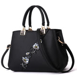 Embroidered Messenger Bags Women Leather Handbags Bags Sac a Main Ladies Hand Bag Female Mart Lion black 1  