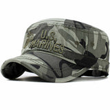 United States US Marines Corps Cap Hat Military Hats Camouflage Flat Top Hat Men's Cotton Navy Embroidered Camo Hat Mart Lion Camouflage  