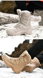 Warm Plush Snow Boots Men's Lace Up Casual High Top Waterproof Winter Anti-Slip Ankle Army Work