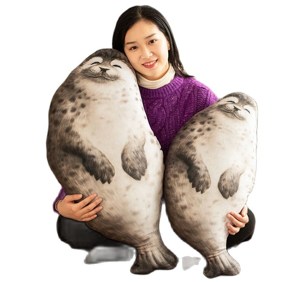  cute fat Simulation Seal Pillow round special super soft Plush Toy creative birthday gift for kids friends Mart Lion - Mart Lion