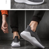 Men's Walking Shoes Breathable White Casual Sneakers Lace-up Lightweight Tennis Shoes