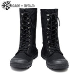 Canvas Men's Boots Casual Shoes Mid-calf Male Military Tactical Boots Lace Up Sneakers