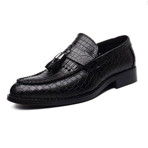 Men's Crocodile Grain classic Tessels Moccasins Genuine Leather Casual Loafers Flats Shoes Mart Lion   