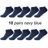 10 Pairs Lot Men Cotton Boat Socks Black Short Breathable Summer Autumn Mart Lion DS004 US(7-9.5) EU 39-44 