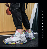 Designer Colorful Men's Running Shoes Printed High Top Cool Sports Platform Street Sneakers Comfort Unisex Mart Lion   