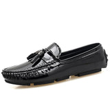 Fotwear Breathable Driving Loafers Designer Tassel Loafers Handmade Sewing Moccasins Men's Wedding Shoes Mart Lion Black 6 