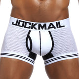 Boxer Men's Underwear Mesh Low Rise Breathable Cotton U Convex Pouch Athletic Supporters Leggings  Boxers Hombre Boxershorts Mart Lion JM412WHITE L(30-32inches) 