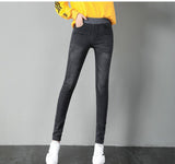 Women Winter Warm Skinny Jeans Pants Velvet Thick Trousers High Waist Elastic Middle Aged Mother Stretch Clothes Mart Lion   