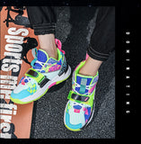 New Fashion Designer Colorful Mens Running Shoes Printed High Top Cool Sports Shoes Men Platform Street Sneakers Comfort Unisex  MartLion
