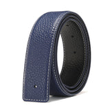 Two Layers Leather Smooth Buckle Headless Belt Men's Genuine Leather No Buckle Smooth Buckle 3.8cm No Buckle Headless Pants Mart Lion Dark Blue 3.8cm W China 100CM Europe85