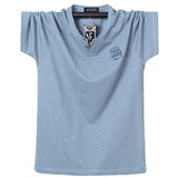 Summer Men's T-shirt Crew-Neck T Shirt Cotton Large Tops Tee Breathable Slim Fit T Shirt Homme  Oversized Mart Lion Sky blue L 