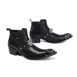 Summer Mens High-heeled Pointed shoes Dress Boots Model Show Banquet Party cow leather Mart Lion   