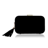 women evening bags tassel ladies clutch purse shoulder chain wedding party handbags Mart Lion YM8001black  
