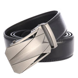 130 140 150 160 170 180 190 200cm Belts Metal Automatic Buckle Men's Belt Genuine Leather Belts 3.50cm Width Brown Mart Lion Black 100cm(waist80-85cm 