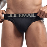 Gay Briefs Men's Underwear Panties Cueca Tanga Slip Homme Calzoncillo Kincker Bikini  Jockstrap Printed pattern Mart Lion JM360BLACK M(27-30 inches) 
