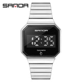 Casual Men Sports Watches Design Watches Touch Screen Digital Watch LED Display Waterproof Wristwatch Mart Lion silver  